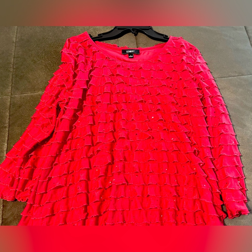 Red Ruffled Top - Picture 4 of 4